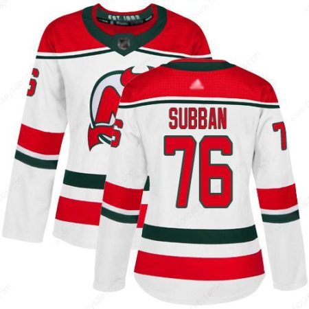 New Jersey Devils #76 P. K. Subban White Alternate Authentic Women’s Stitched Hockey Jersey