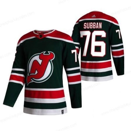 New Jersey Devils #76 P.K. Subban Green Men’s Adidas 2020-21 Reverse Retro Alternate NHL Jersey