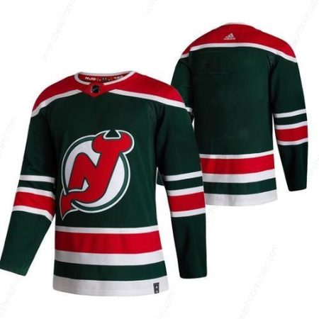 New Jersey Devils Blank Green Men’s Adidas 2020-21 Reverse Retro Alternate NHL Jersey