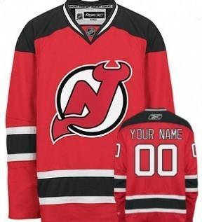 New Jersey Devils Men’s Customized Red With Black Jersey