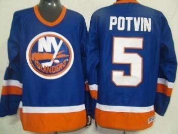 New York Islanders #5 Denis Potvin Light Blue Throwback CCM Jersey