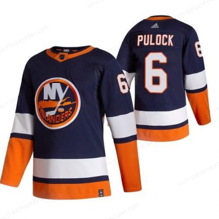 New York Islanders #6 Ryan Pulock Navy Blue Men’s Adidas 2020-21 Reverse Retro Alternate NHL Jersey