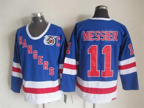 New York Rangers #11 Mark Messier Light Blue 75Th Throwback CCM Jersey