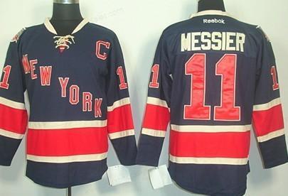 New York Rangers #11 Mark Messier Navy Blue Third 85Th Jersey