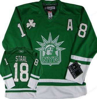 New York Rangers #18 Staal St. Patrick’S Day Green Jersey