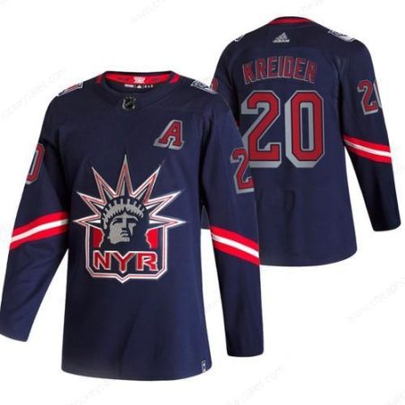 New York Rangers #20 Chris Kreider Navy Men’s Adidas 2020-21 Reverse Retro Alternate NHL Jersey