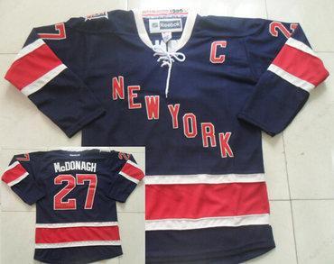 New York Rangers #27 Ryan Mcdonagh Navy Blue Third 85Th Jersey