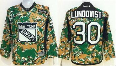 New York Rangers #30 Henrik Lundqvist 2014 Camo Kids Jersey