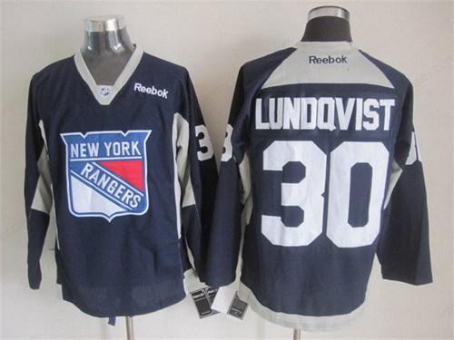 New York Rangers #30 Henrik Lundqvist 2014 Training Navy Blue Jersey