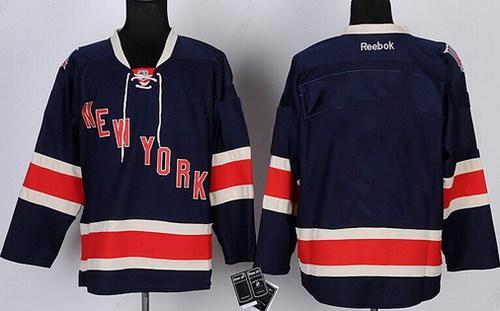 New York Rangers Blank Navy Blue Third 85Th Jersey