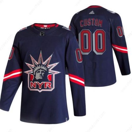 New York Rangers Custom Navy Men’s Adidas 2020-21 Alternate Authentic Player NHL Jersey