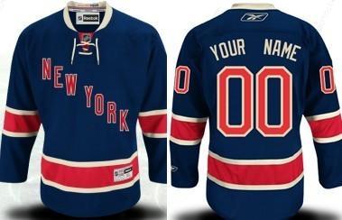 New York Rangers Men’s Customized Navy Blue Third Jersey