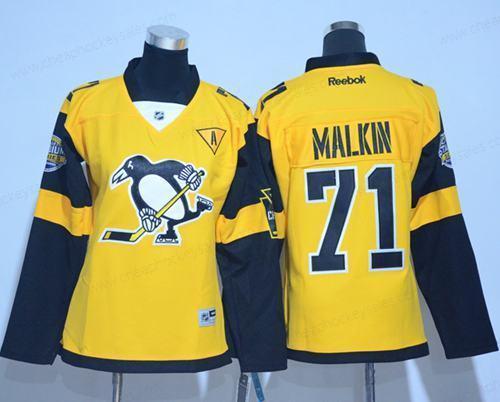 Penguins #71 Evgeni Malkin Gold 2017 Stadium Series Women’s Stitched NHL Jersey