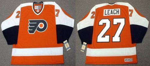 Philadelphia Flyers #27 Reggie Leach 1974 CCM Vintage Throwback Away Hockey Jersey