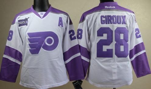 Philadelphia Flyers #28 Claude Giroux White Women’s Fights Cancer Jersey