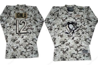 Pittsburgh Penguins #12 Jarome Iginla White Camo Kids Jersey