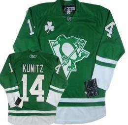 Pittsburgh Penguins #14 Chris Kunitz St. Patrick’S Day Green Jersey