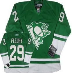 Pittsburgh Penguins #29 Marc-Andre Fleury St. Patrick’S Day Green Jersey