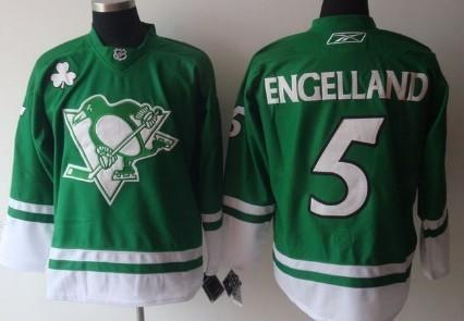 Pittsburgh Penguins #5 Engelland St. Patrick’S Day Green Jersey