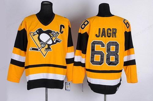 Pittsburgh Penguins #68 Jaromir Jagr Yellow Throwback CCM Jersey