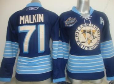 Pittsburgh Penguins #71 Malkin Navy Blue Third Women’s Jersey