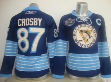 Pittsburgh Penguins #87 Crosby Navy Blue Third Women’s Jersey