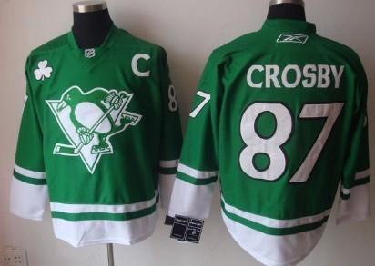 Pittsburgh Penguins #87 Sidney Crosby St. Patrick’S Day Green Jersey