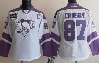 Pittsburgh Penguins #87 Sidney Crosby White Women’s Fights Cancer Jersey