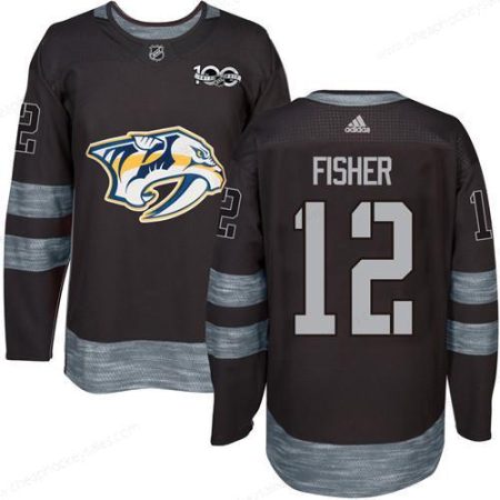 Predators #12 Mike Fisher Black 1917-2017 100Th Anniversary Stitched NHL Jersey