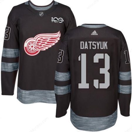 Red Wings #13 Pavel Datsyuk Black 1917-2017 100Th Anniversary Stitched NHL Jersey