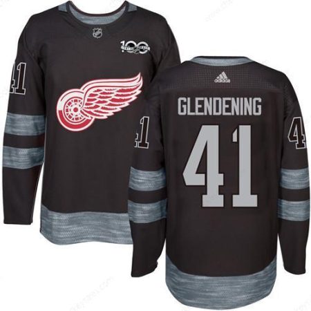 Red Wings #41 Luke Glendening Black 1917-2017 100Th Anniversary Stitched NHL Jersey