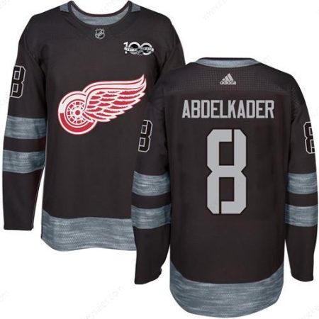 Red Wings #8 Justin Abdelkader Black 1917-2017 100Th Anniversary Stitched NHL Jersey