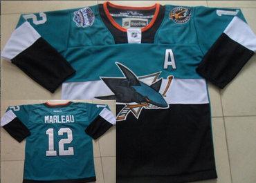 San Jose Sharks #12 Patrick Marleau 2015 Stadium Series Blue #2 Black Jersey