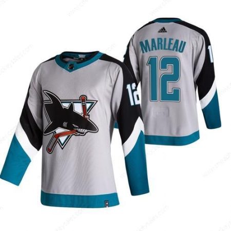 San Jose Sharks #12 Patrick Marleau Grey Men’s Adidas 2020-21 Reverse Retro Alternate NHL Jersey