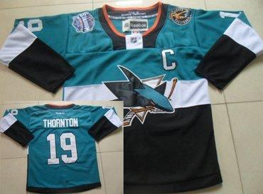 San Jose Sharks #19 Joe Thornton 2015 Stadium Series Blue #2 Black Jersey