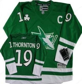 San Jose Sharks #19 Joe Thornton St. Patrick’S Day Green Kids Jersey