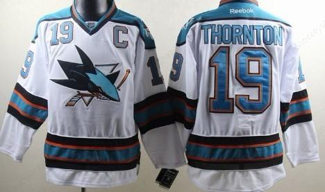 San Jose Sharks #19 Joe Thornton White Jersey