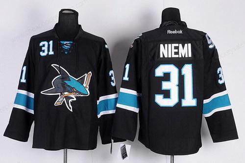 San Jose Sharks #31 Antti Niemi Black Third Jersey