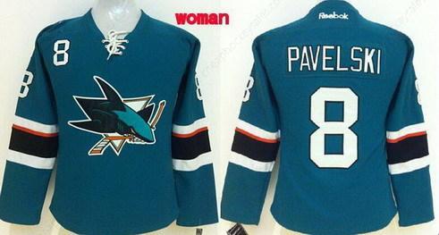 San Jose Sharks #8 Joe Pavelski 2014 Blue Women’s Jersey