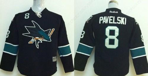 San Jose Sharks #8 Joe Pavelski Black Kids Jersey