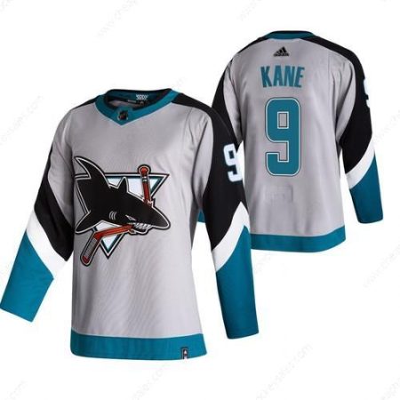 San Jose Sharks #9 Evander Kane Grey Men’s Adidas 2020-21 Reverse Retro Alternate NHL Jersey