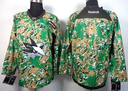 San Jose Sharks Blank 2014 Camo Jersey