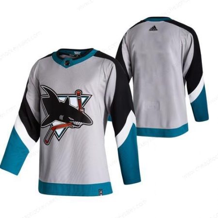 San Jose Sharks Blank Grey Men’s Adidas 2020-21 Reverse Retro Alternate NHL Jersey