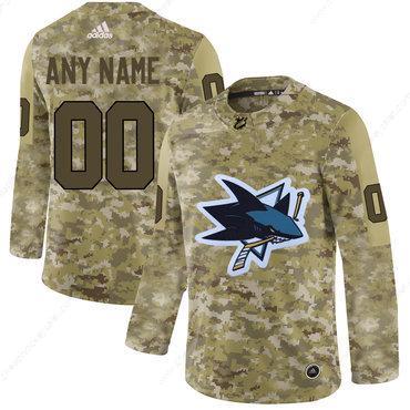 San Jose Sharks Camo Men’s Customized Adidas Jersey