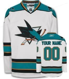 San Jose Sharks Men’s Customized White Jersey