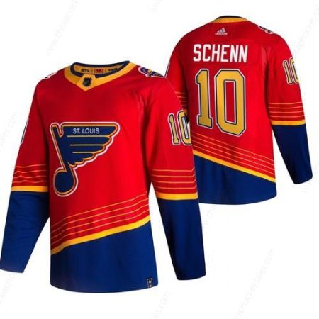 St. Louis Blues #10 Brayden Schenn Red Men’s Adidas 2020-21 Reverse Retro Alternate NHL Jersey