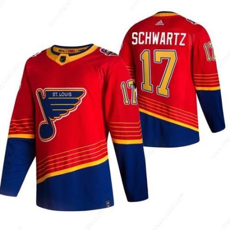 St. Louis Blues #17 Jaden Schwartz Red Men’s Adidas 2020-21 Reverse Retro Alternate NHL Jersey