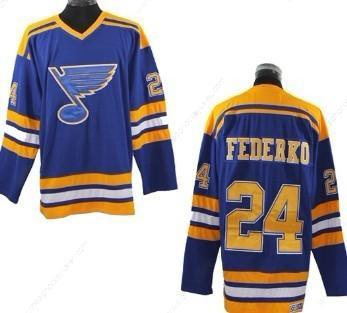 St. Louis Blues #24 Bernie Federko Blue Throwback CCM Jersey