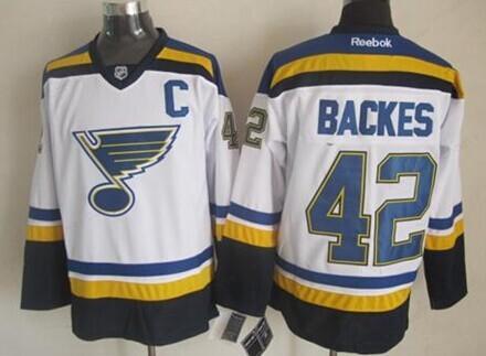 St. Louis Blues #42 David Backes 2014 White Jersey