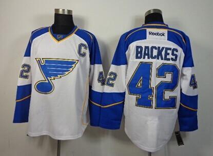 St. Louis Blues #42 David Backes White Jersey